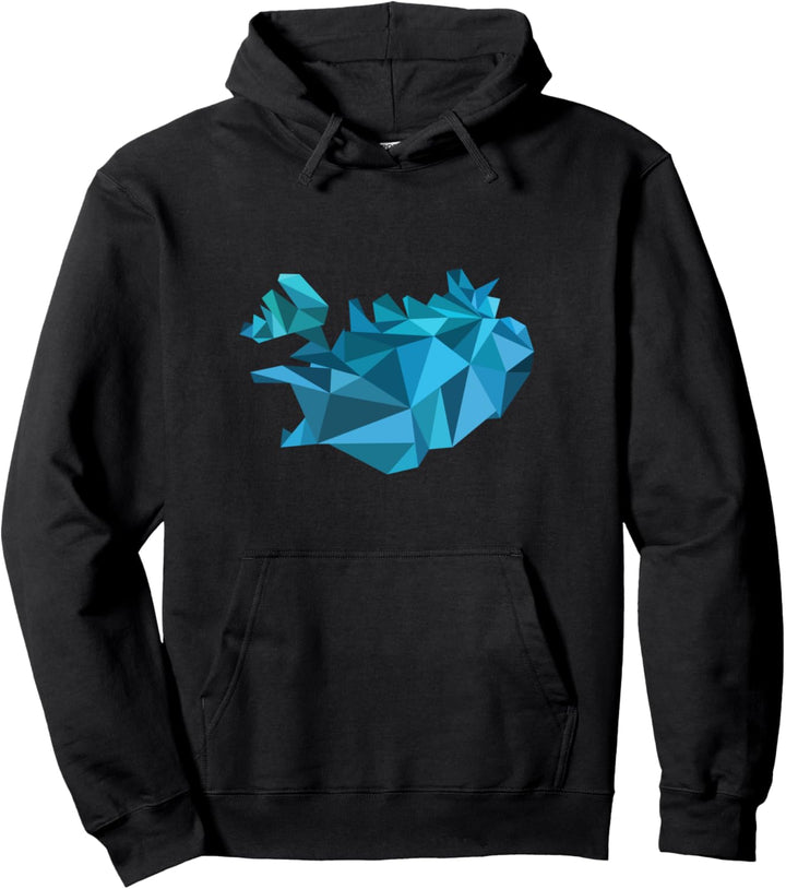 Island Karte - Iceland - geometrisch, Dreiecke, Polygon-Stil Pullover Hoodie