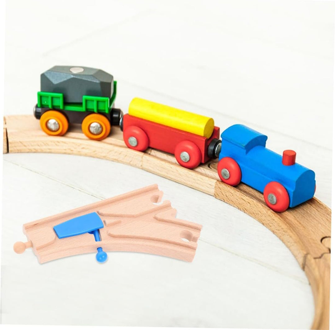 TOYANDONA 2St Zugzubehör Schienenweiche Spielzeug Holzschienen Spielzeug für Jungen holzspielzeug in