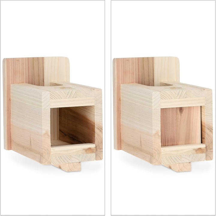 Relaxdays Nistkasten Halbhöhlenbrüter, naturbelassenes Holz, Einflugloch HxB 95x55 mm, Vogelhaus zum