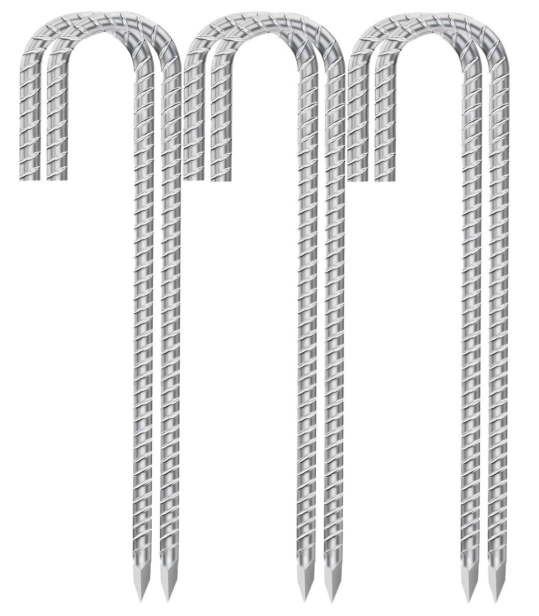 Verzinkte Bewehrungspfähle, robust, mit Gewinde, Bodenankerpfähle zur Befestigung von Wasserrohren,