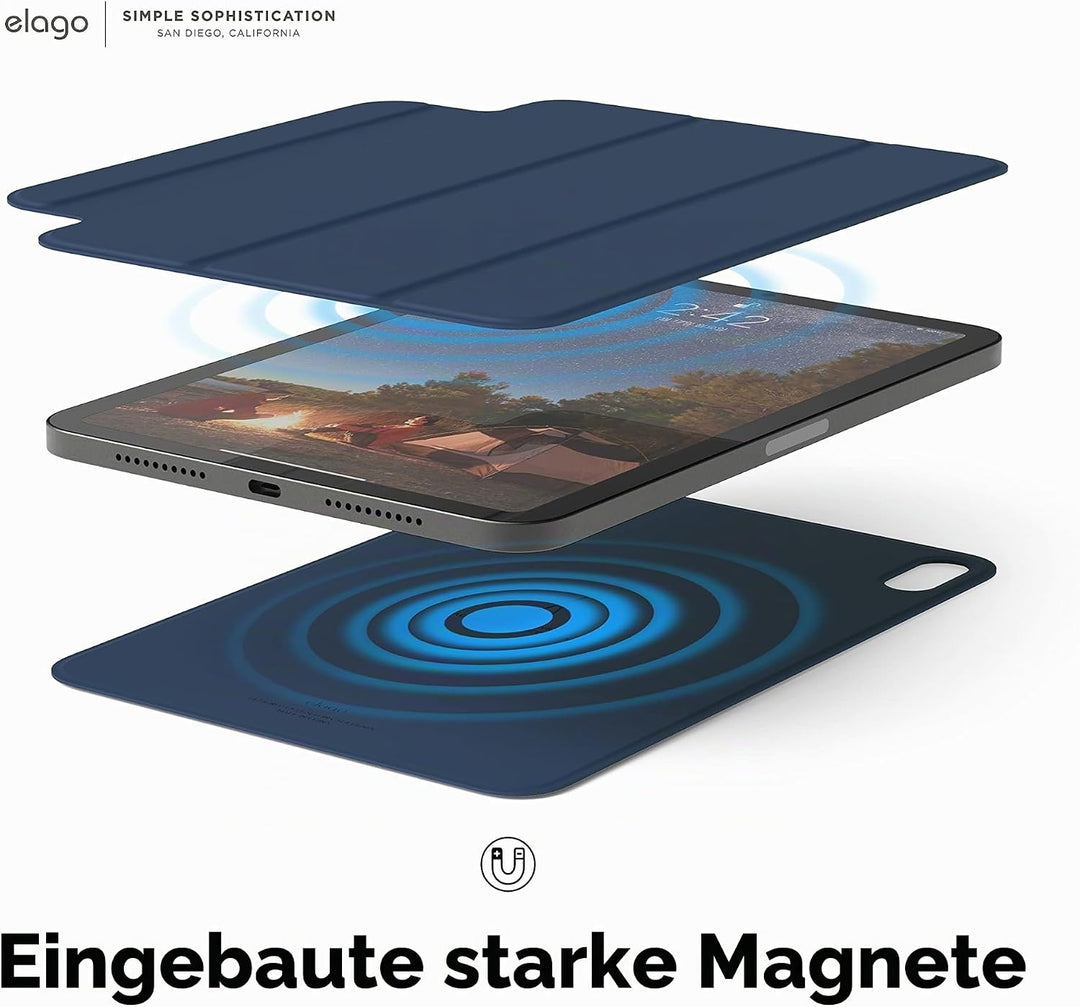 elago Magnetische Folio Hülle Kompatibel mit iPad Mini 8.3 Zoll 6. Generation - Rückwand kann an Met