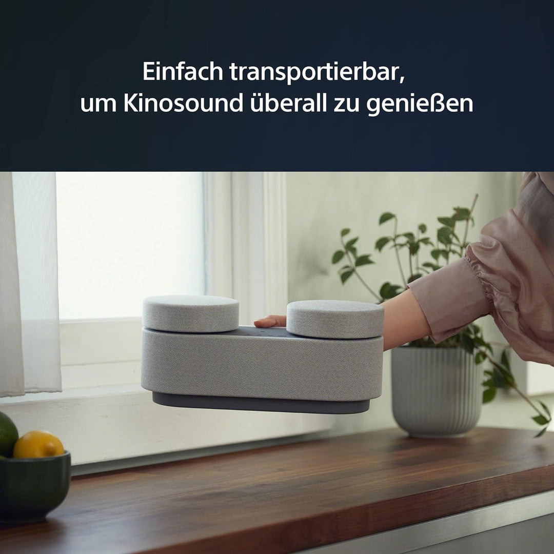 Sony HT-AX7 tragbares Heimkinosystem - Kinosound überall mit 360° Raumklang - Bis zu 30 Stunden Akku