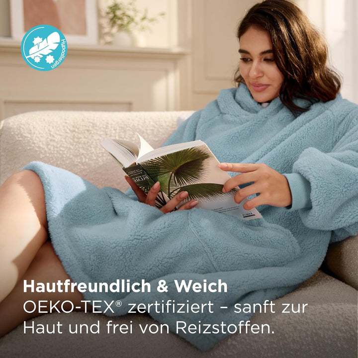 BEDSURE Hoodie Decke mit Ärmeln Deckenpullover - Tragbare Decke zum Anziehen Erwachsene xxl, Übergro