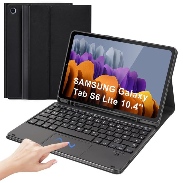 SOPPY Tastaturhülle mit Touchpad für Samsung GalaxyTab S6 Lite 10,4 Zoll 2020/2022(SM-P610/P615/P613