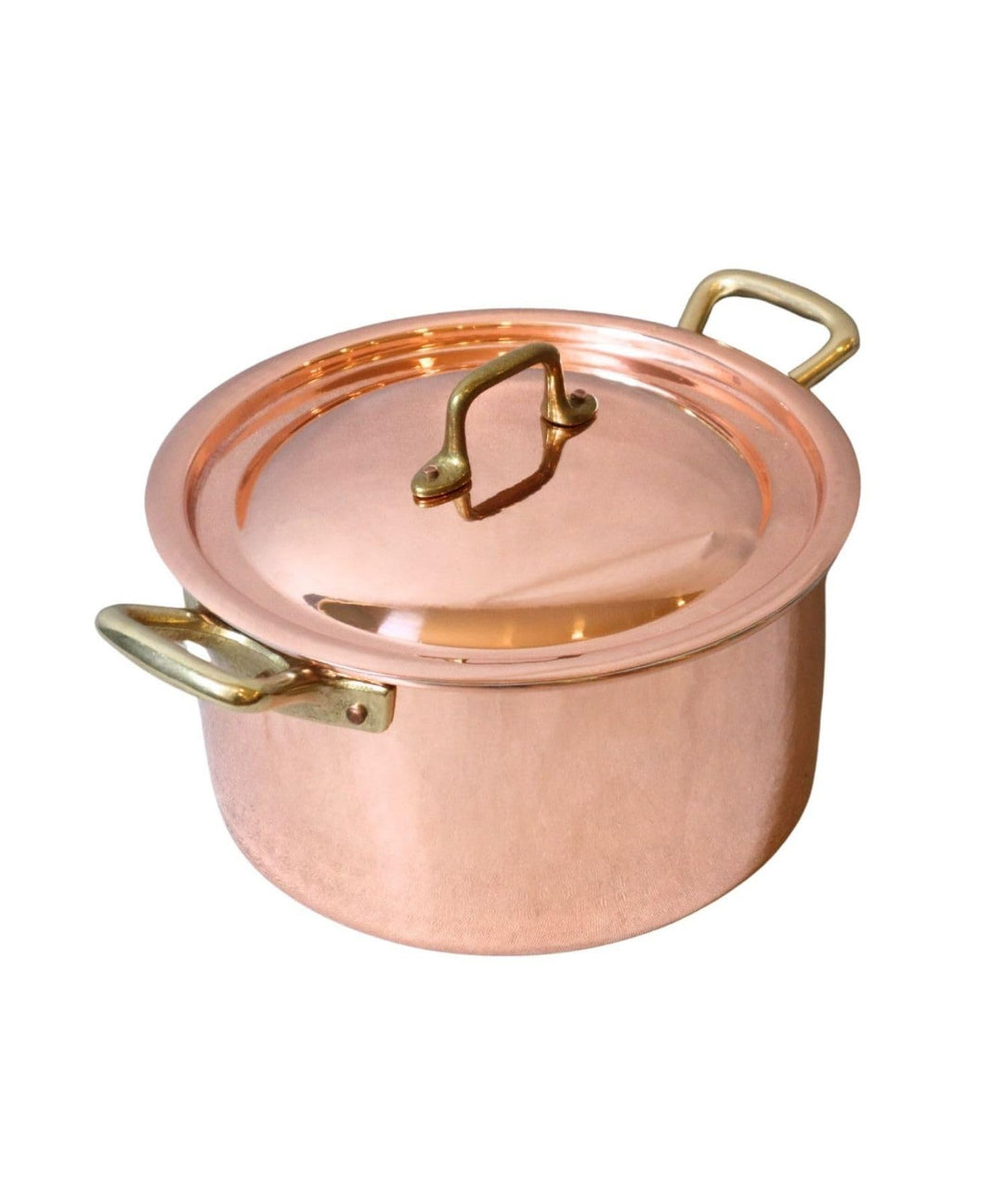 CREARTISTIC 100% Made in Italy – Kupfer Kochtopf mit Deckel - 16 x 9,5 cm – 1,2L - Topf aus verzinnt