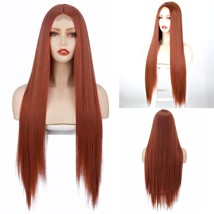 ATAYOU Kupfer Rot Lace Front Perücke Ginger Orange Perücke Für Damen Mit kleinem Spitzen Mittelteil