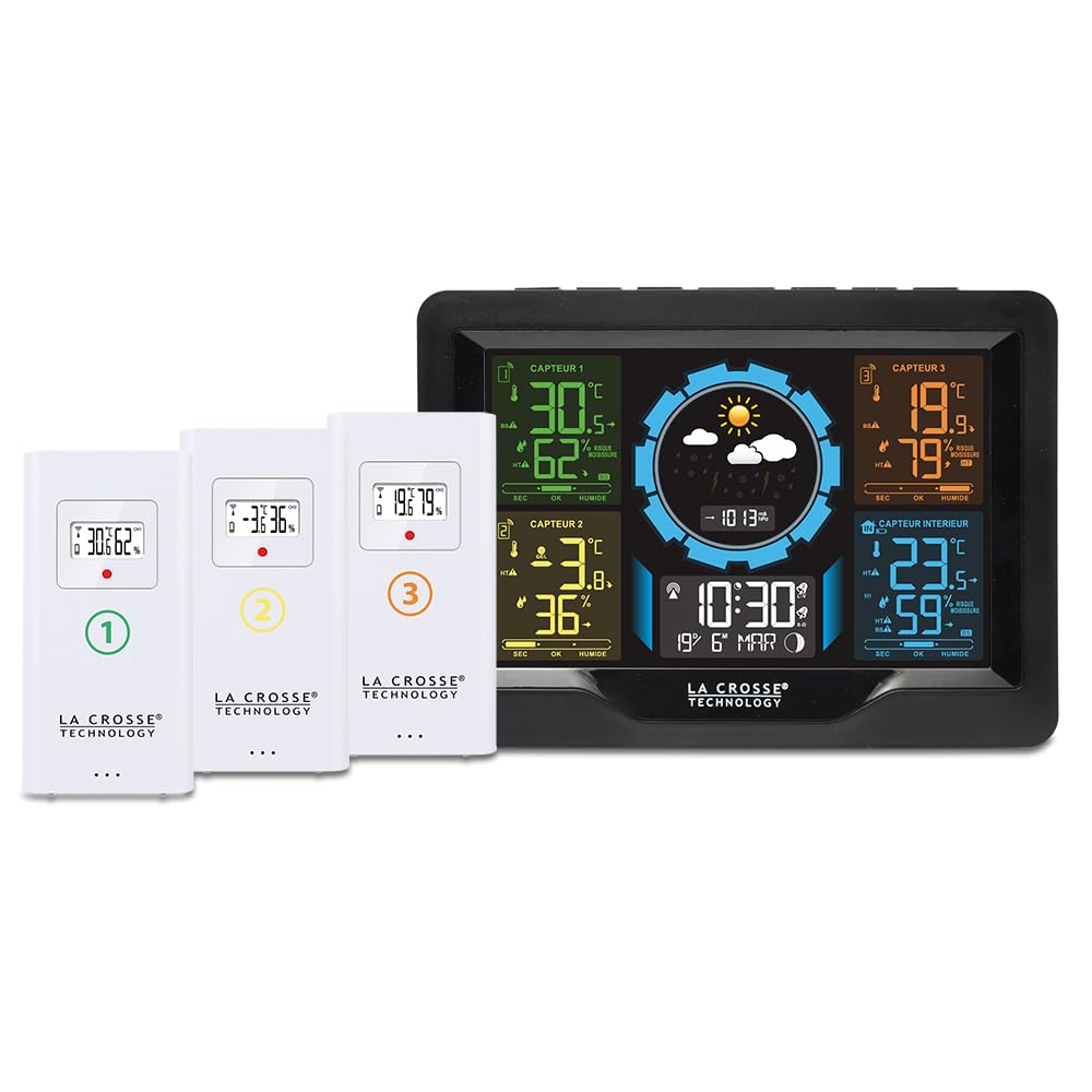 La Crosse Technology - WS6304 Wetterstation bunt 3 Sensoren - schwarz
