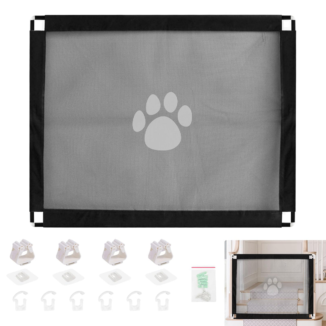 Treppenschutzgitter: 100×80 cm Türschutzgitter ohne Bohren, Hundeschutzgitter Absperrgitter für Haus