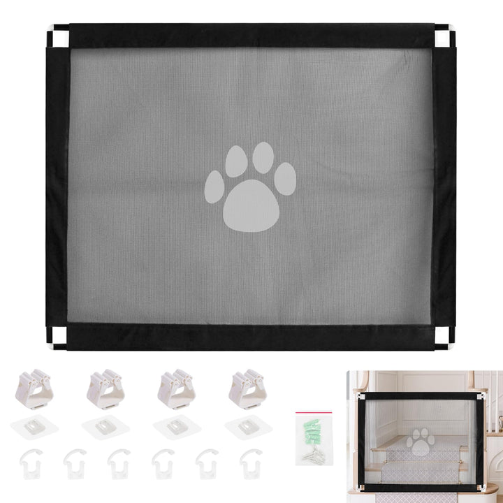 Treppenschutzgitter: 100×80 cm Türschutzgitter ohne Bohren, Hundeschutzgitter Absperrgitter für Haus