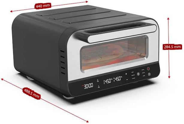 KPO-220 Elektrischer Pizzaofen mit Pizzaschaufel, Touch Display, bis 450°C (KPO-220), KPO-220