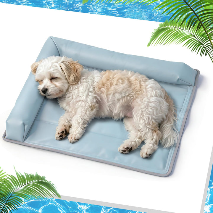 XIAPIA Kühlmatte Hunde Ergonomisch mit Rand (7cm), 53x70 cm Hundebett Selbstkühlend, 100% Ungiftiges