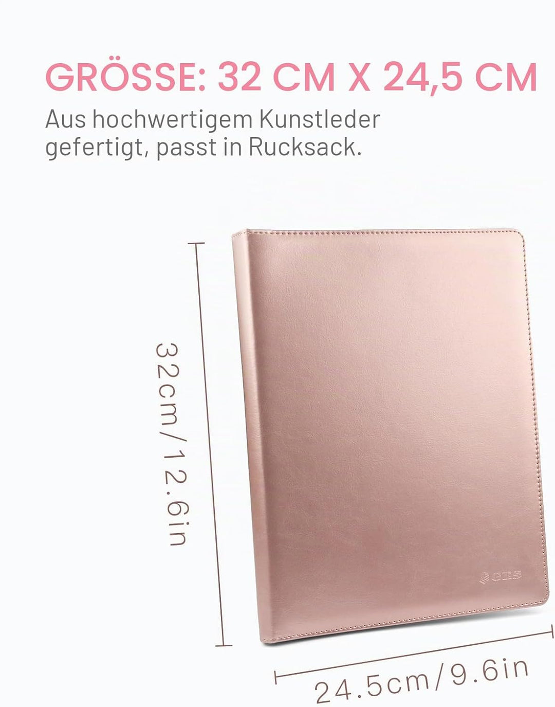 GES Klemmbrett aus Leder, für Lebenslauf, Aufbewahrung, Klemmbrett, A4, Ordner für Business, Schule,