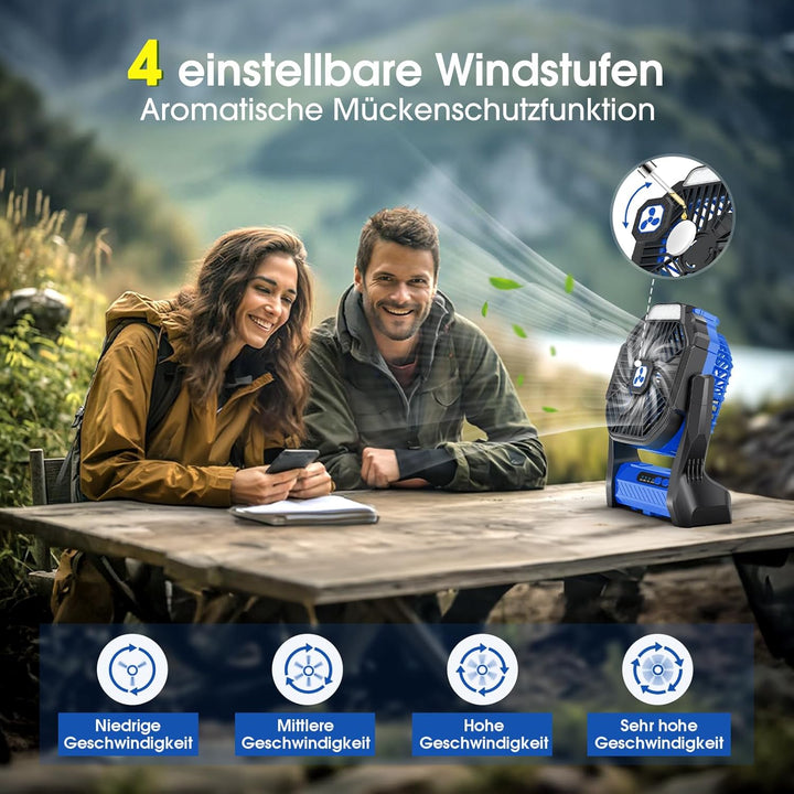 PDBEST Batteriebetriebener Ventilator 20000mAh Kabellos, Wiederaufladbarer Tragbarer Ventilator mit