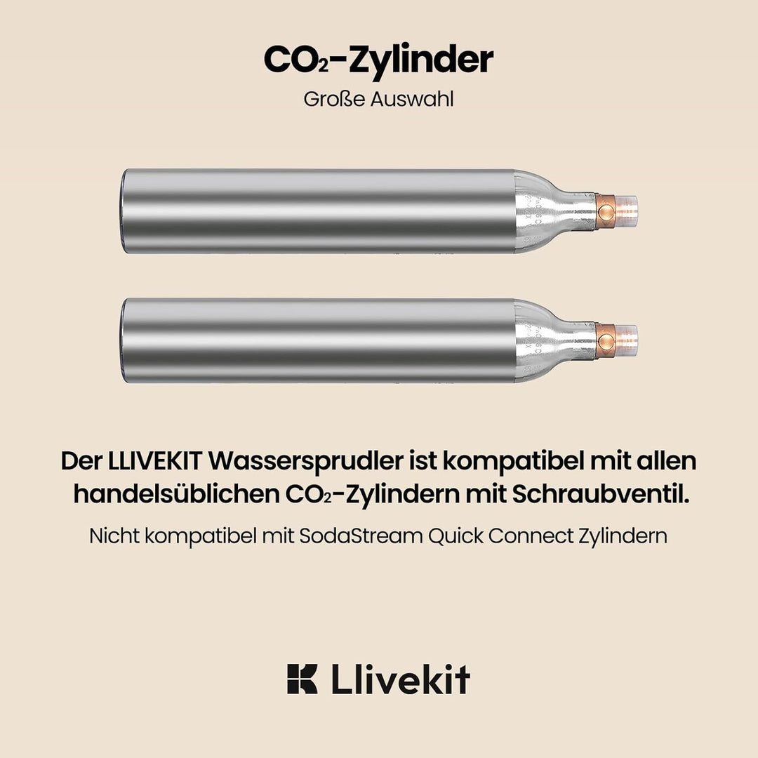 LLIVEKIT Wassersprudler, mit 4 einstellbaren Sprudelstufen, inkl. 0,5 L und 1 L PET-Flaschen BPA-fre