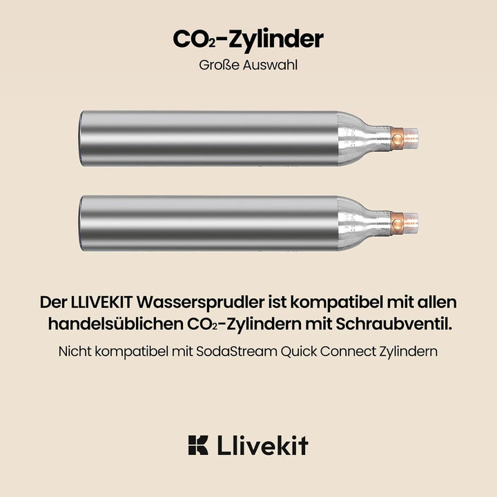 LLIVEKIT Wassersprudler, mit 4 einstellbaren Sprudelstufen, inkl. 0,5 L und 1 L PET-Flaschen BPA-fre