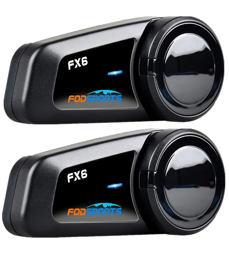 FODSPORTS FX6 Motorrad Bluetooth Headset(2 Pack) 2 x FX6 Motorrad-Gegensprechanlage, 2 x FX6 Motorra