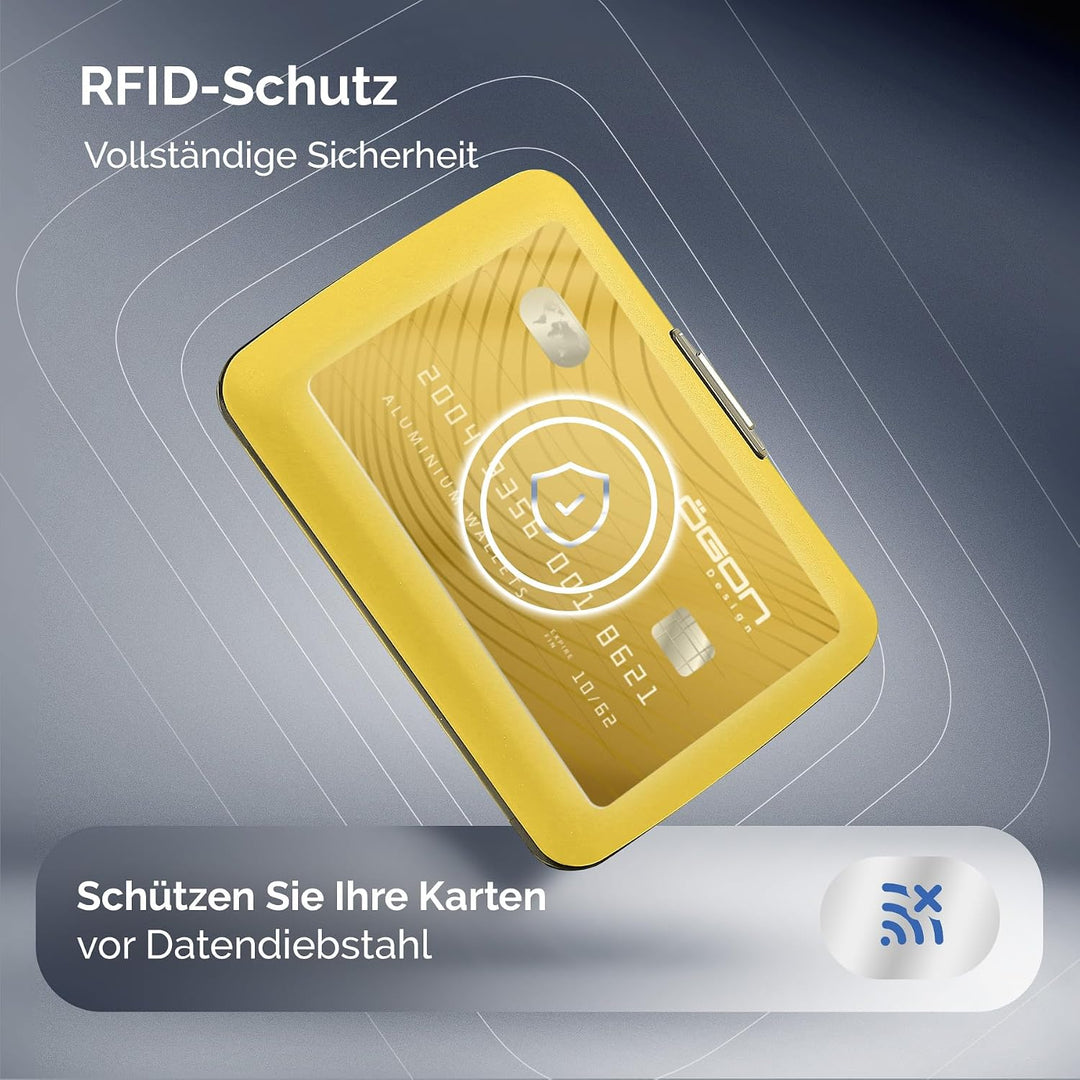OGON Aluminium Geldbörse Smart Case V2 - Einfache Lagerung - Metallverschluss - Kartenetui mit RFID-