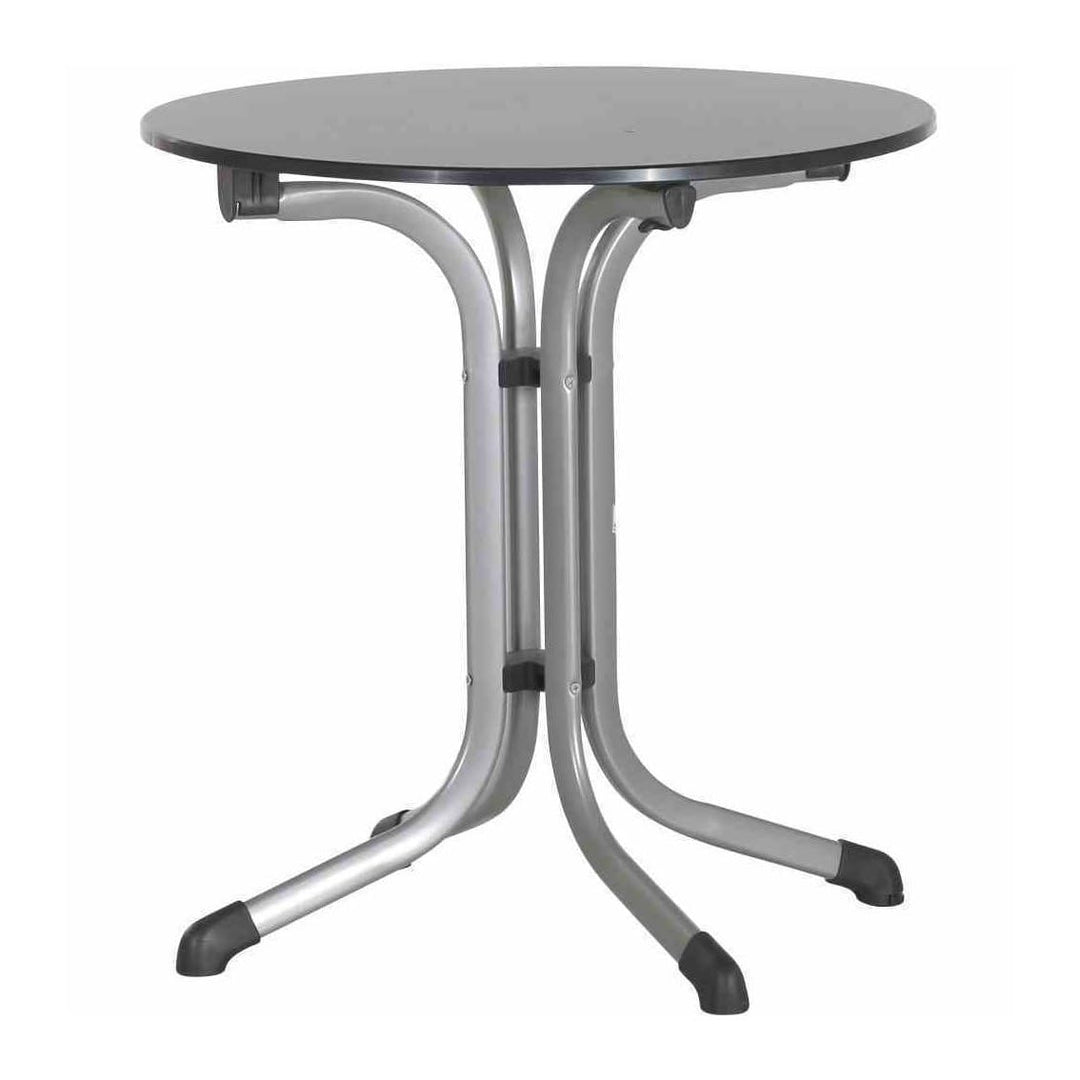 SIEGER Boulevard vivodur-Platte Ø 68 cm Klapptisch, Materialmix, Graphit/Schiefer Anthrazit, 68x68x7