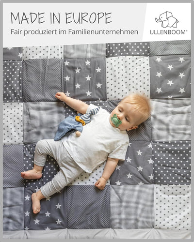 ULLENBOOM Krabbeldecke für Baby 80x80 cm, Outdoor-geeignet, 100% OEKO-TEX Materialien, Made in EU, W