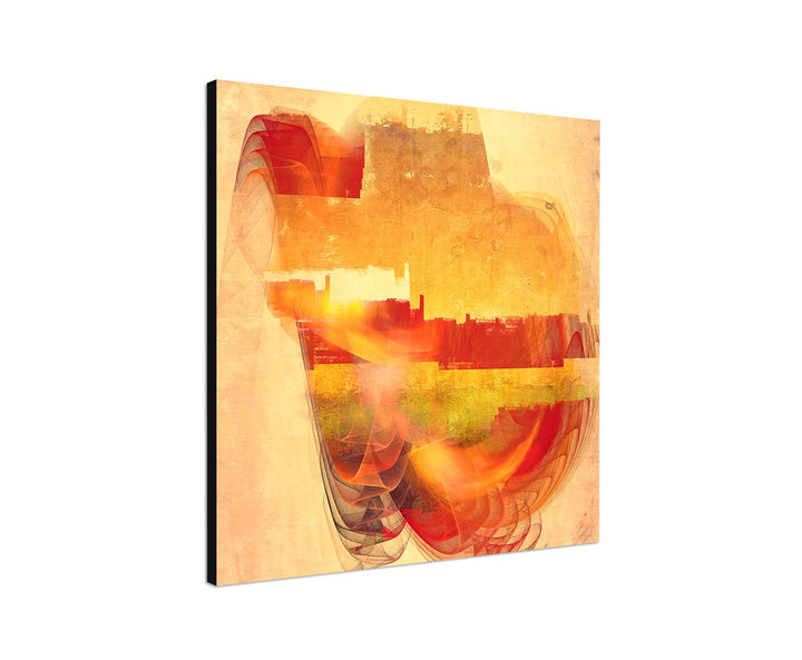Paul Sinus Art Abstraktes Bild auf Leinwand beige rot braun gelb Abstrakt118- dekorativer Einteiler