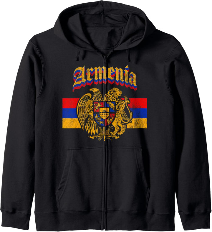 Vintage verblasste Flagge Armeniens - Stolzes Armenien-Shirt Kapuzenjacke