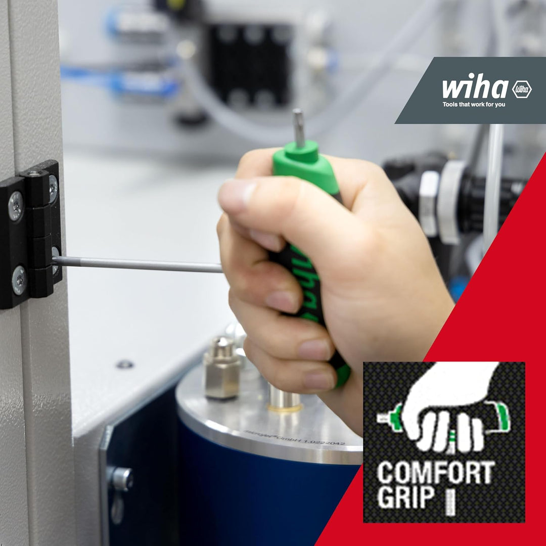 Wiha Stiftschlüssel Set 6-tlg. mit Quergriff TORX® I ComfortGrip mit Seitenabtrieb I Satz T10 - T40