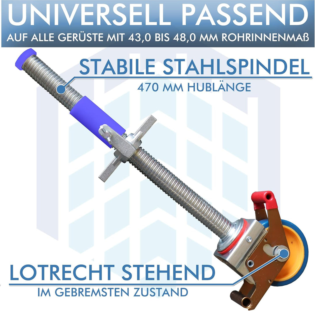 Gerüstrollen 125 mm mit Stahlspindel, passend zu Gerüsten von KRAUSE* und verschiedener Herstellerdo