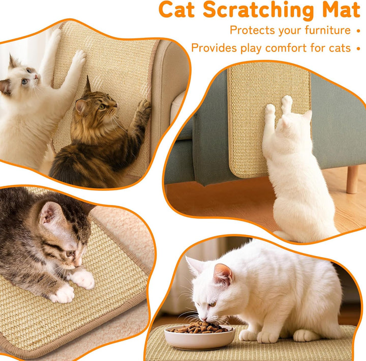 3 stück Kratzmatte Katze, Sisal Kratzteppich Kratzbretter für Katzen(60X30cm+50X25cm+40X20cm), Kratz