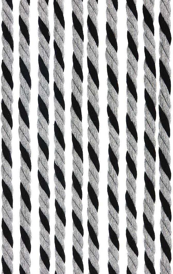Kobolo Seilvorhang Türvorhang Black/Grey 54 Stränge Dekovorhang