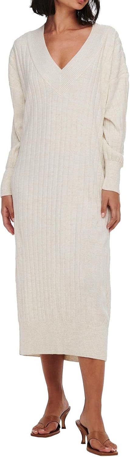 ONLY Female Strickkleid Onlnew Langes Kleid XS Pumice Stone 1, XS Pumice Stone 1