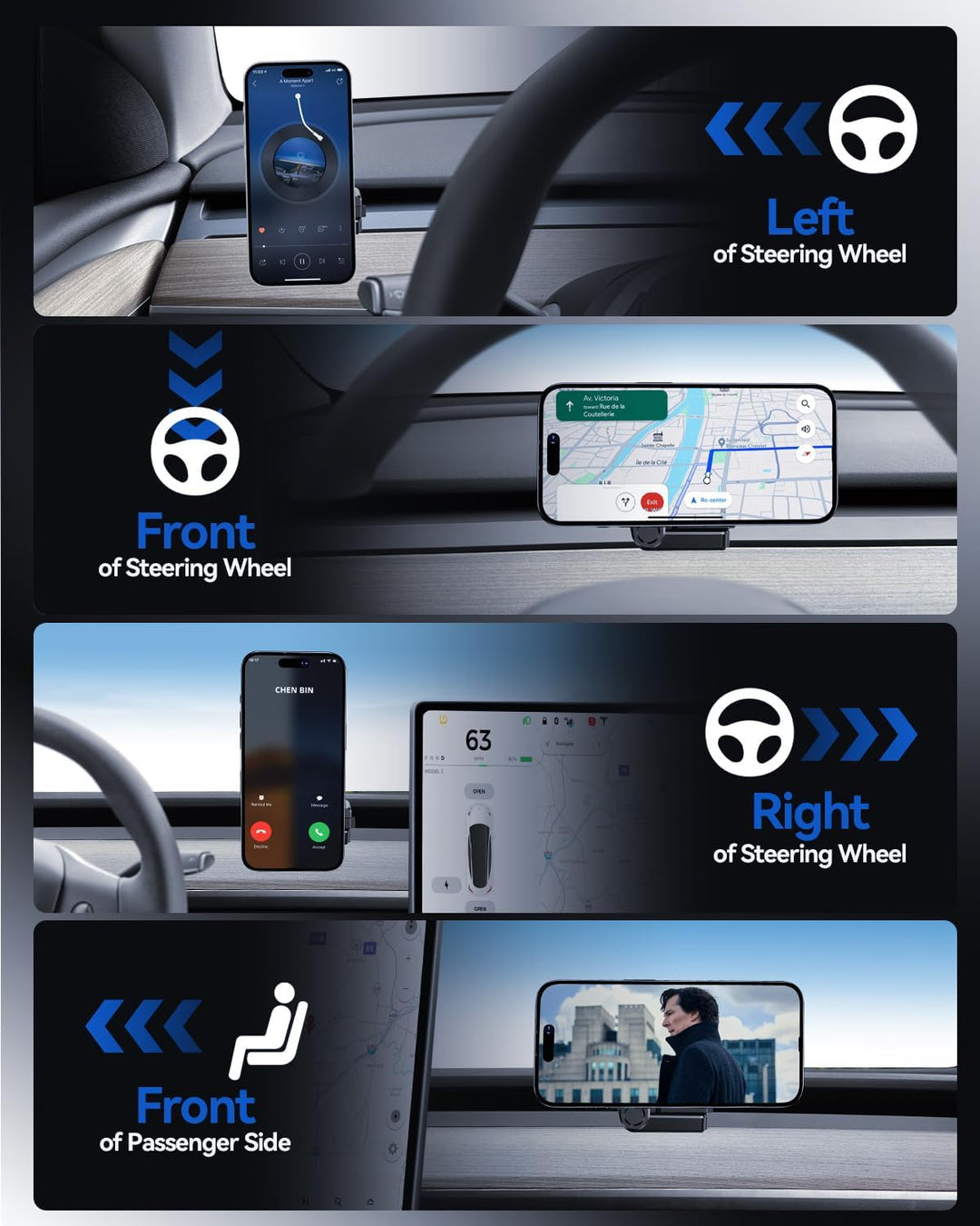 Handyhalterung für Tesla Model Y 2020-2024 und Model 3 2017-2023, MagSafe Handyhalter Auto Magnet fü