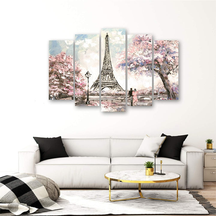 Feeby Frames, Leinwandbild, Bilder, Wand Bild - 5 Teile - Wandbilder, Kunstdruck XXL, TypA, 250x120