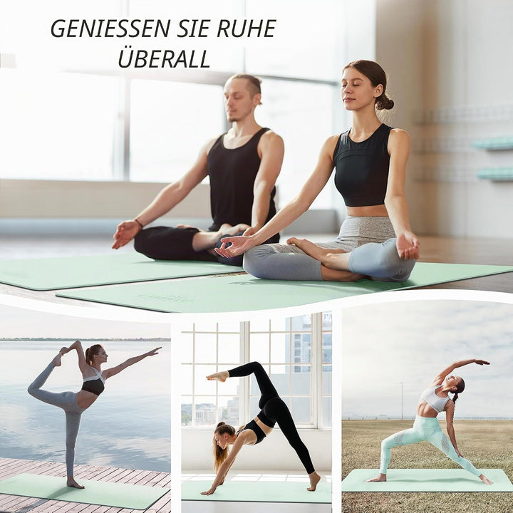 CAMBIVO Yoga Matte 183cm x 61cm, 8mm Dicke Pilates Matte Gymnastikmatte Rutschfest &amp; Gepolstert,Yoga
