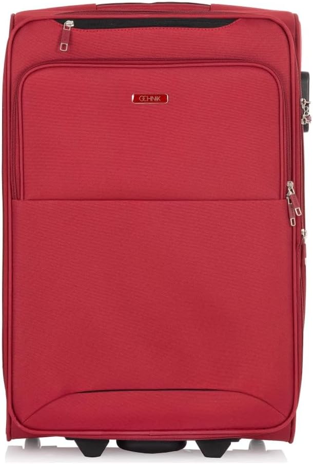OCHNIK Mittlerer Rollkoffer | Soft Case | Material: Nylon | Farbe: Rot | Grösse: M | Masse: 64x41,50