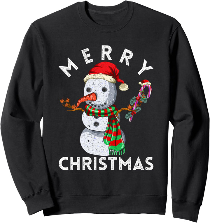 Frohe Weihnachten Familien Pajama Geschenk Schneemann Sweatshirt