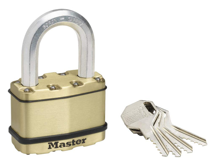 MASTER LOCK Hochleistungsvorhängeschloss [Schloss mit Schlüssel] [Laminierter Stah] [Wetterfest] M15