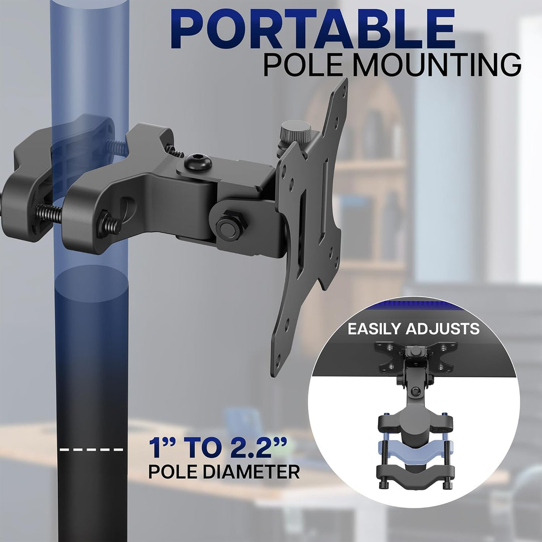VIVO Mount-POLE01 Universal-Halterung aus Stahl mit abnehmbarer 75 mm und 100 mm VESA-Platte, passen