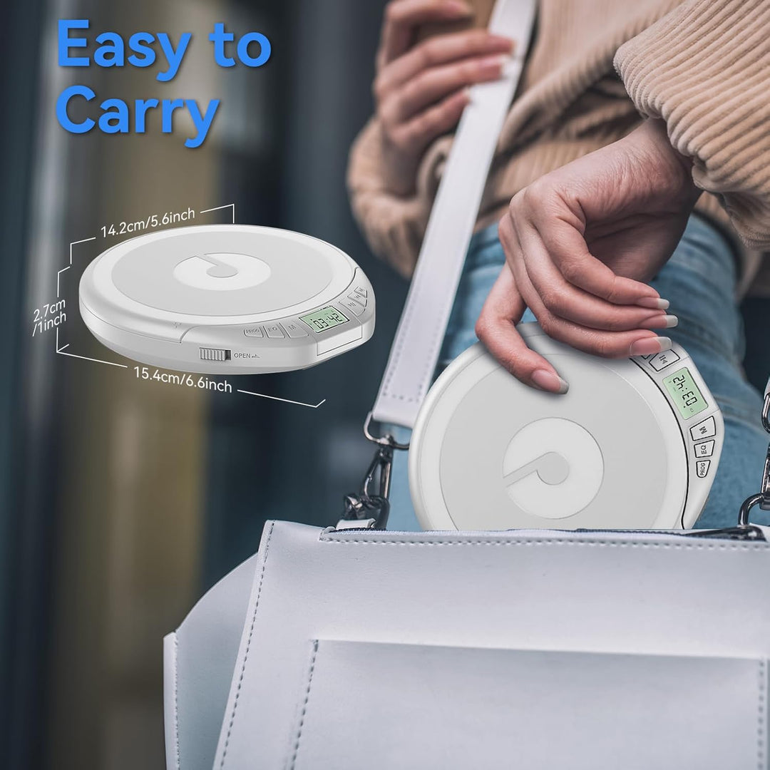 Gueray CD Spieler Tragbarer CD-Player Persönliche CD Players mit Kopfhörer LCD Display Anti-Skip Sch