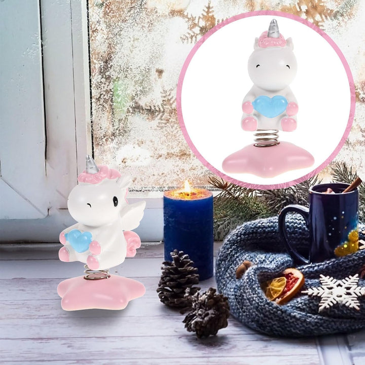 Wackelfigur Einhorn Figuren, 2 Stücke Einhorn-Wackelfigur mit Wackelkopf Einhorn Auto Ornament Autoz
