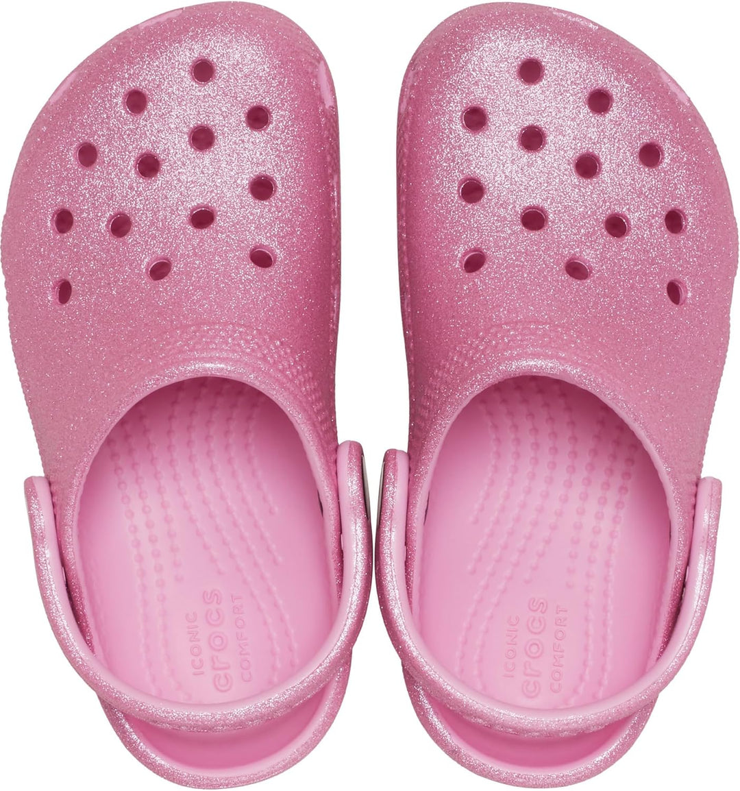 Crocs Unisex Kinder Classic Glitter Clog T, Rosa Tweed Glitzer