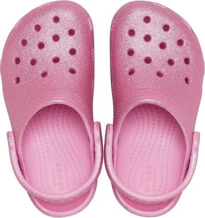 Crocs Unisex Kinder Classic Glitter Clog T, Rosa Tweed Glitzer