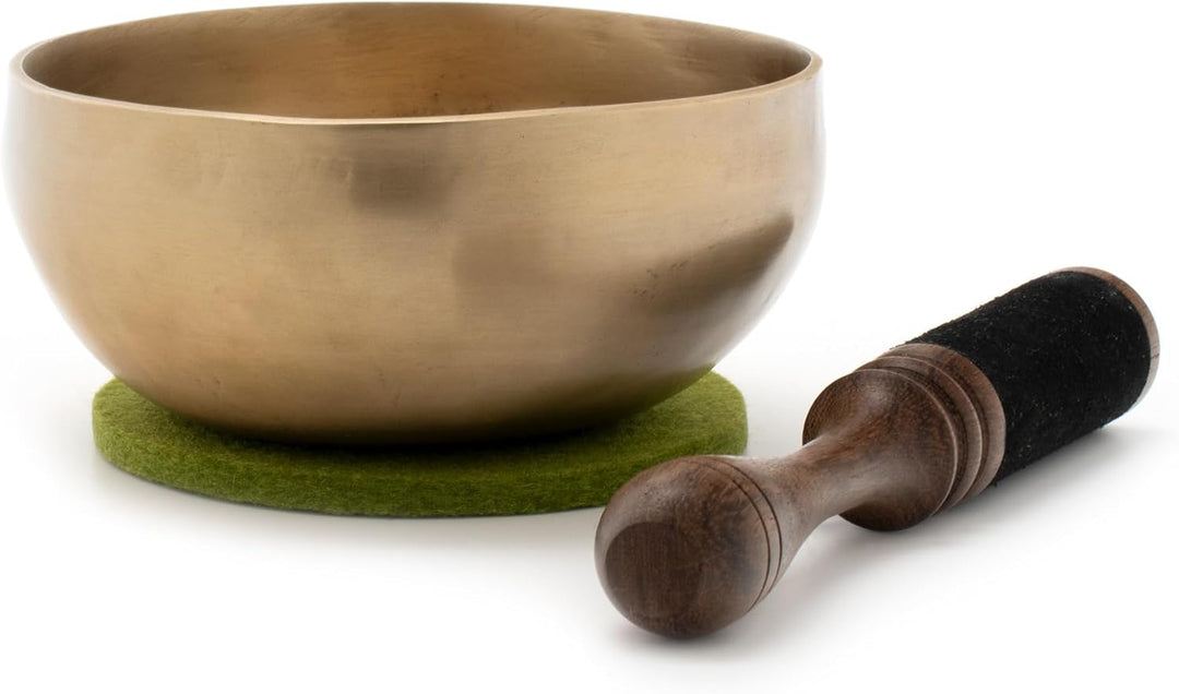 Tibetische Klangschale ca. 350g mit OM-Gravur – Handgeschmiedet in Nepal – Fair Trade – Für Meditati