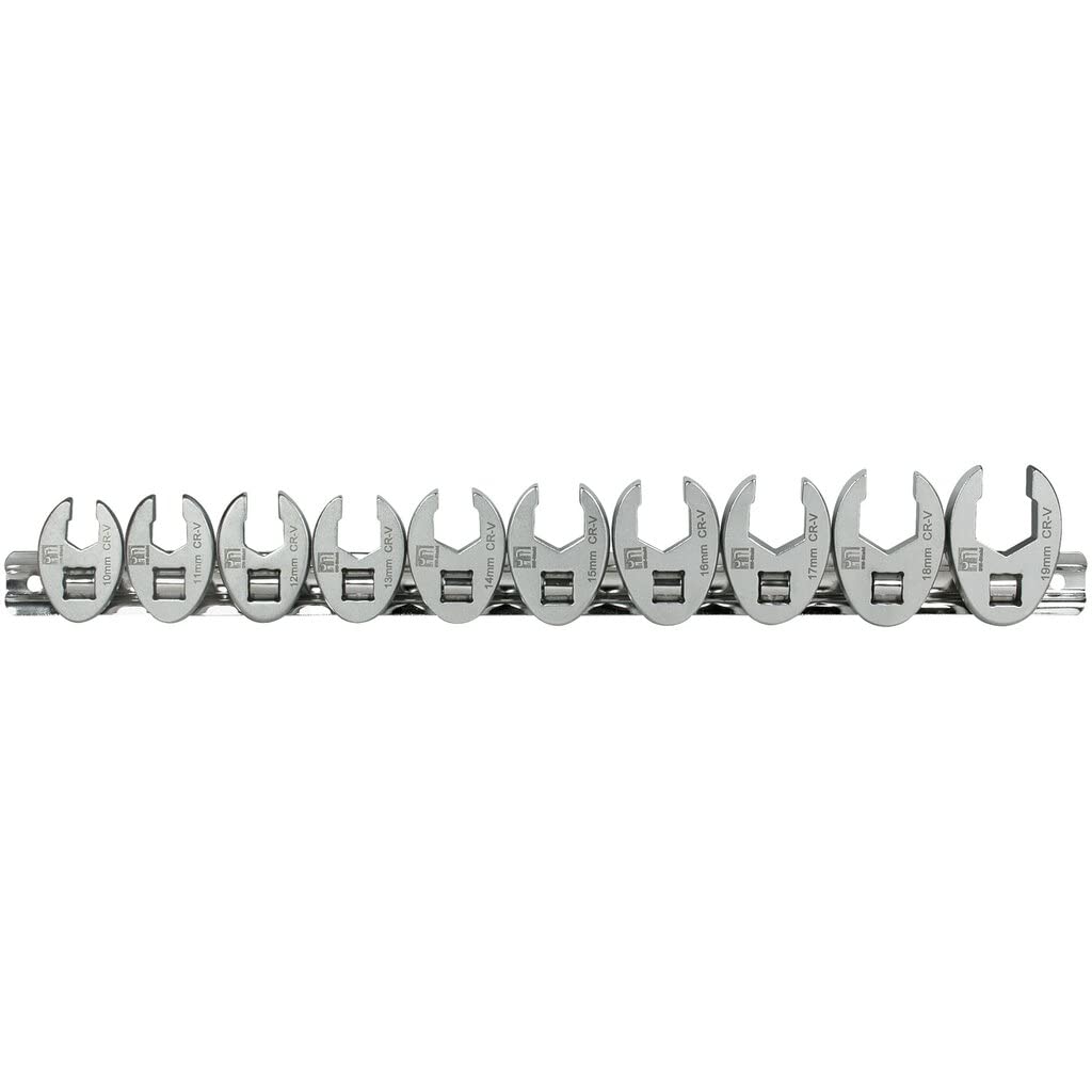 SW-Stahl 01480L Offener Ringschlüsselsatz, 10-19 mm, 10-tlg. 3/8 Zoll | Chrom-Vanadium Maulschlüssel