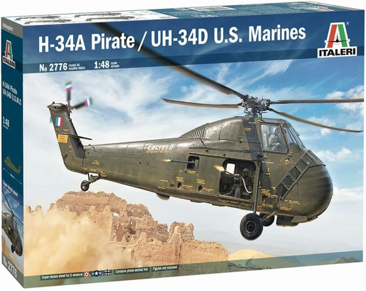 Italeri 2776S 1:48 HUS-1 Sea Horse/UH-34D, originalgetreue Nachbildung, Modellbau, Basteln, Hobby, K