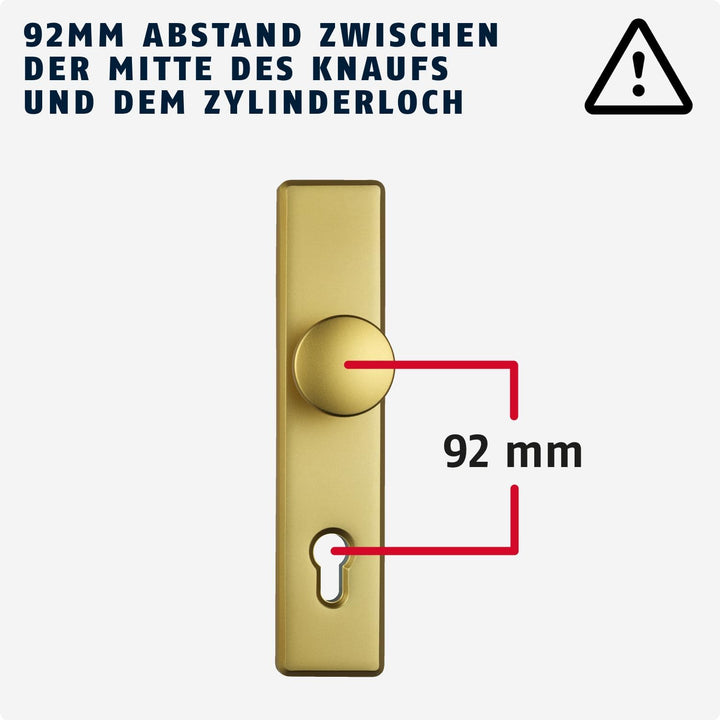 ABUS Tür-Schutzbeschlag HLS214 F3, 08304 Wechselgarnitur F3 Messing, Wechselgarnitur F3 Messing