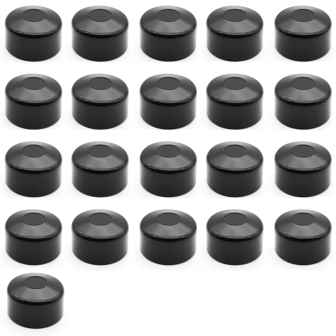 Enkotrade 21 Stück Zaunkappen Schwarz für Aussenmass Ø 60mm, Rohrkappen aus hochwertigem Kunststoff,