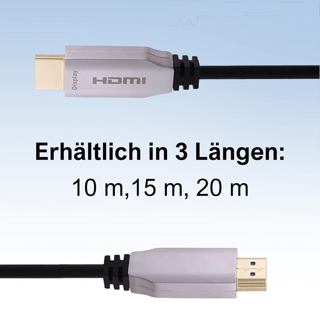 8K HDMI Fibre Optic Cable 10M HDMI 2.1 48Gbps 8K @ 60Hz 4K @ 120Hz Dynamic HDR/eARC/HDCP 2.2/3D Slim
