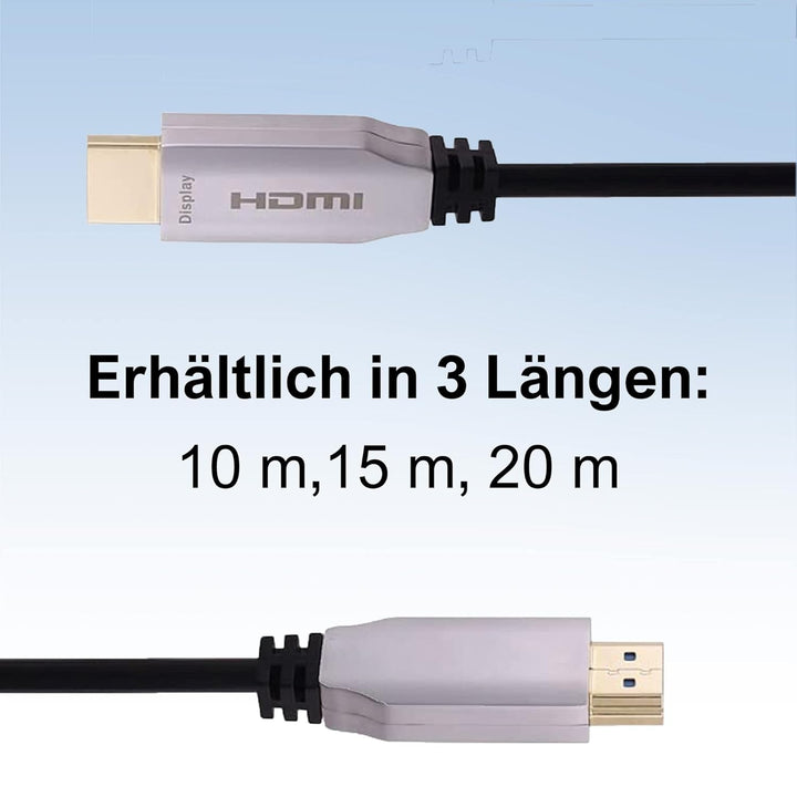 8K HDMI Fibre Optic Cable 10M HDMI 2.1 48Gbps 8K @ 60Hz 4K @ 120Hz Dynamic HDR/eARC/HDCP 2.2/3D Slim