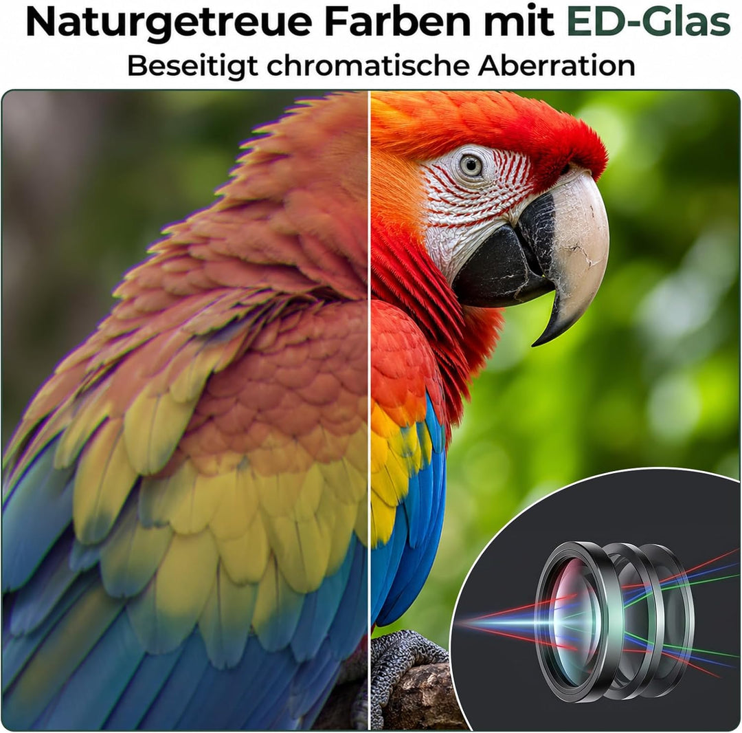 WELSPO Wasserdichtes Fernglas für Vogelbeobachtung, Reisen, Sternbeobachtung und Jagd