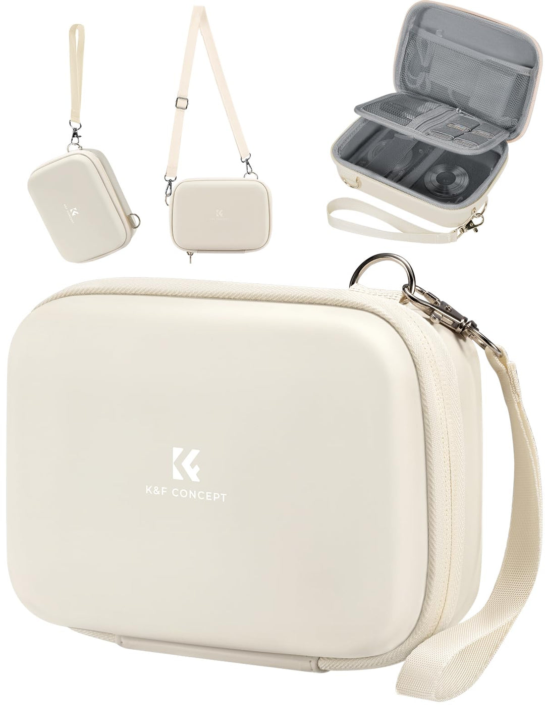 K&F Concept Digitalkamera Tasche kompatibel Fotokamera Tasche Eva-Hartschalendesign (nur Hülle) Beig